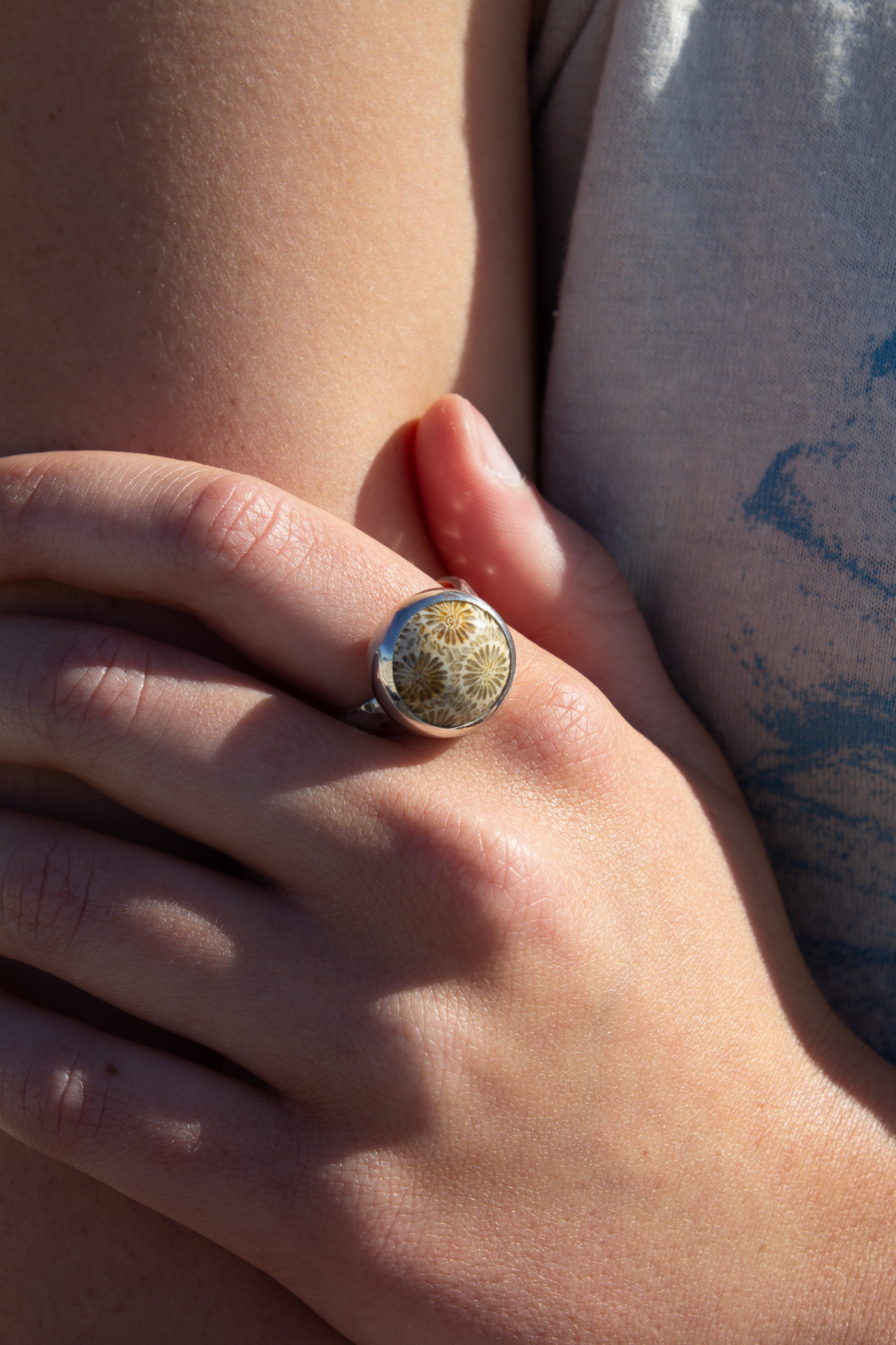 Fossilised Coral Ring ￼