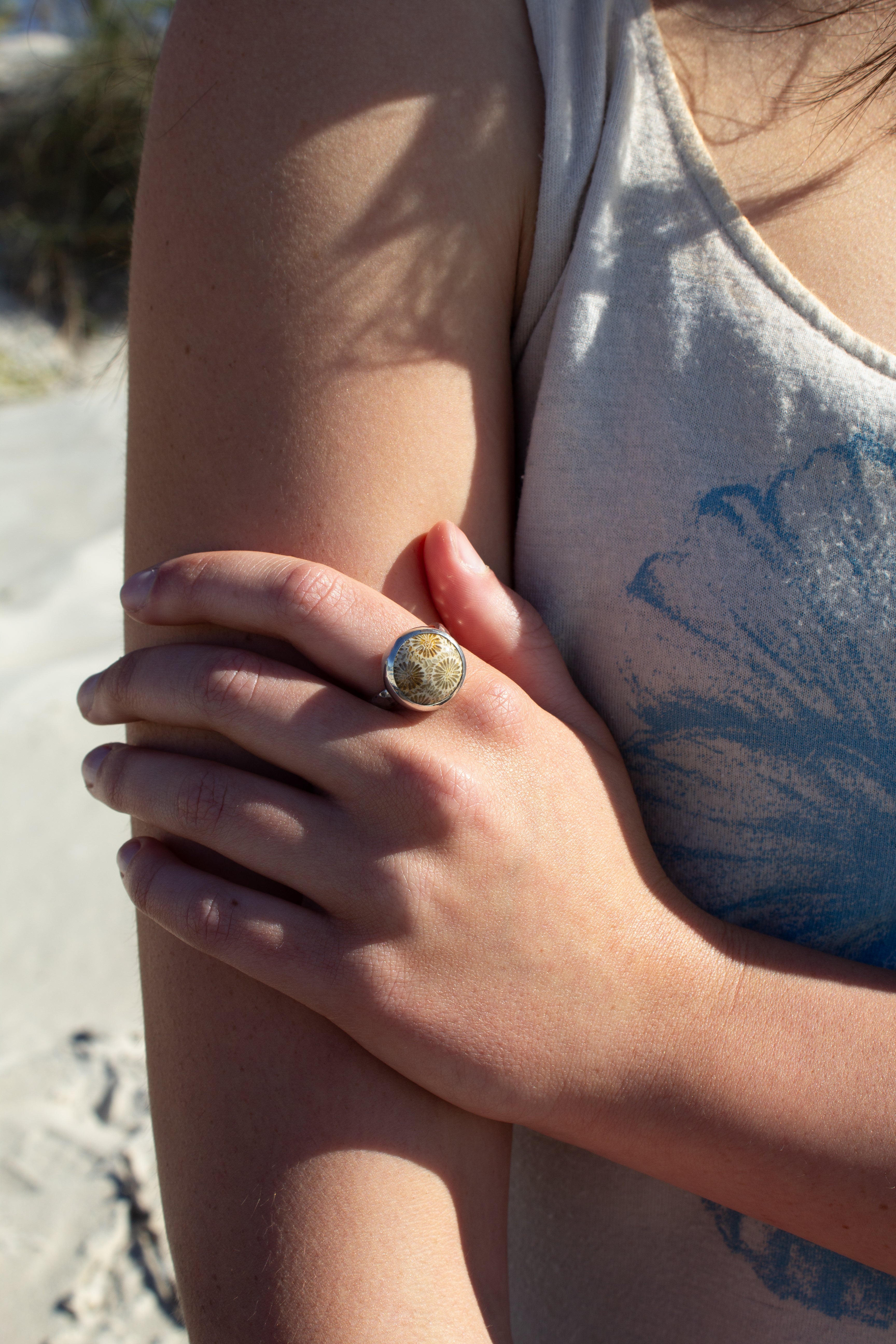 Fossilised Coral Ring ￼