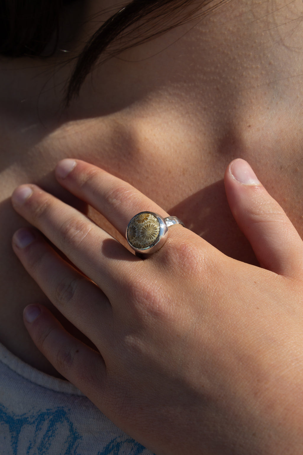 Fossilised Coral Ring ￼