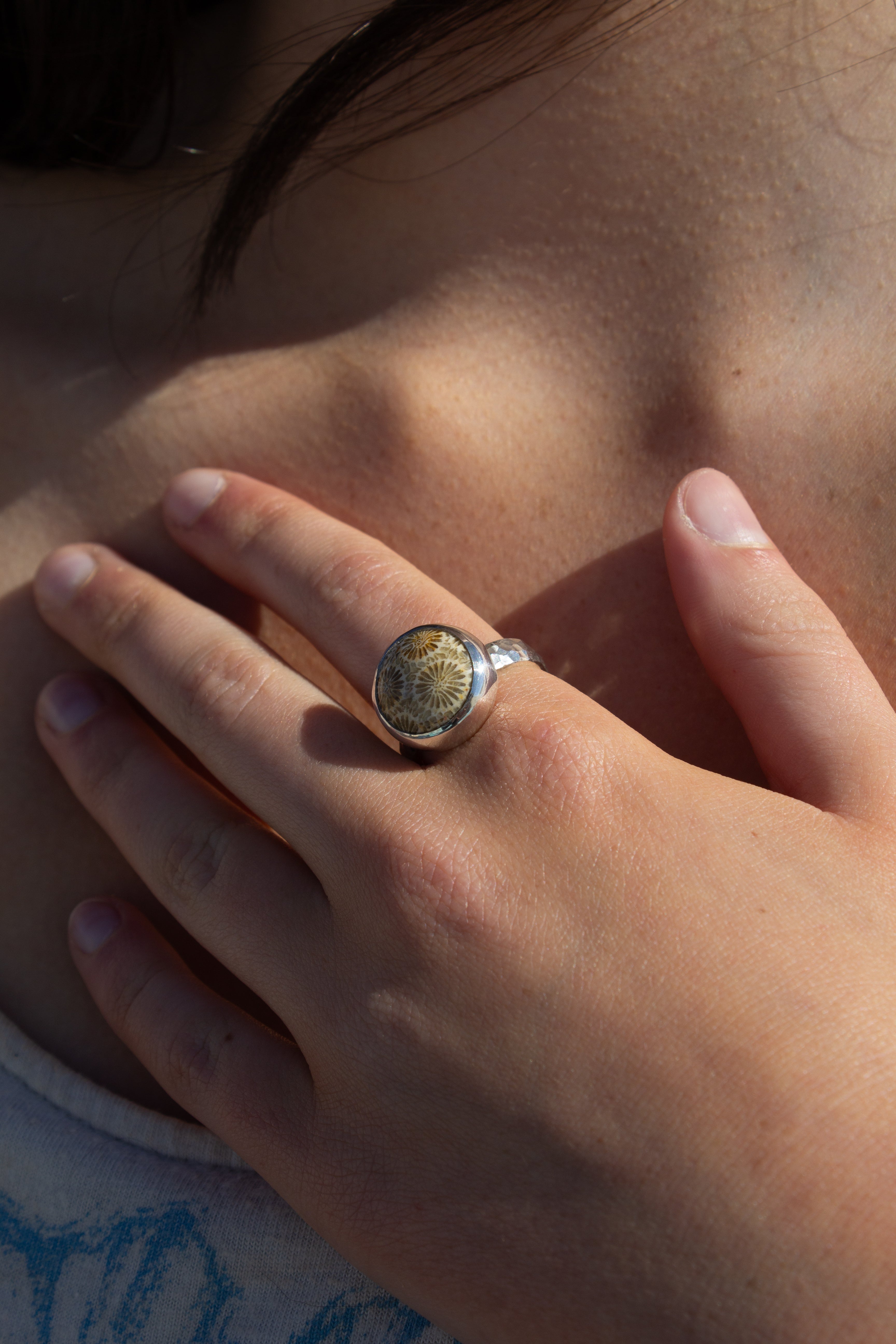 Fossilised Coral Ring ￼