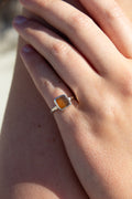 Brown Seaglass Tidal Pinky Ring ￼
