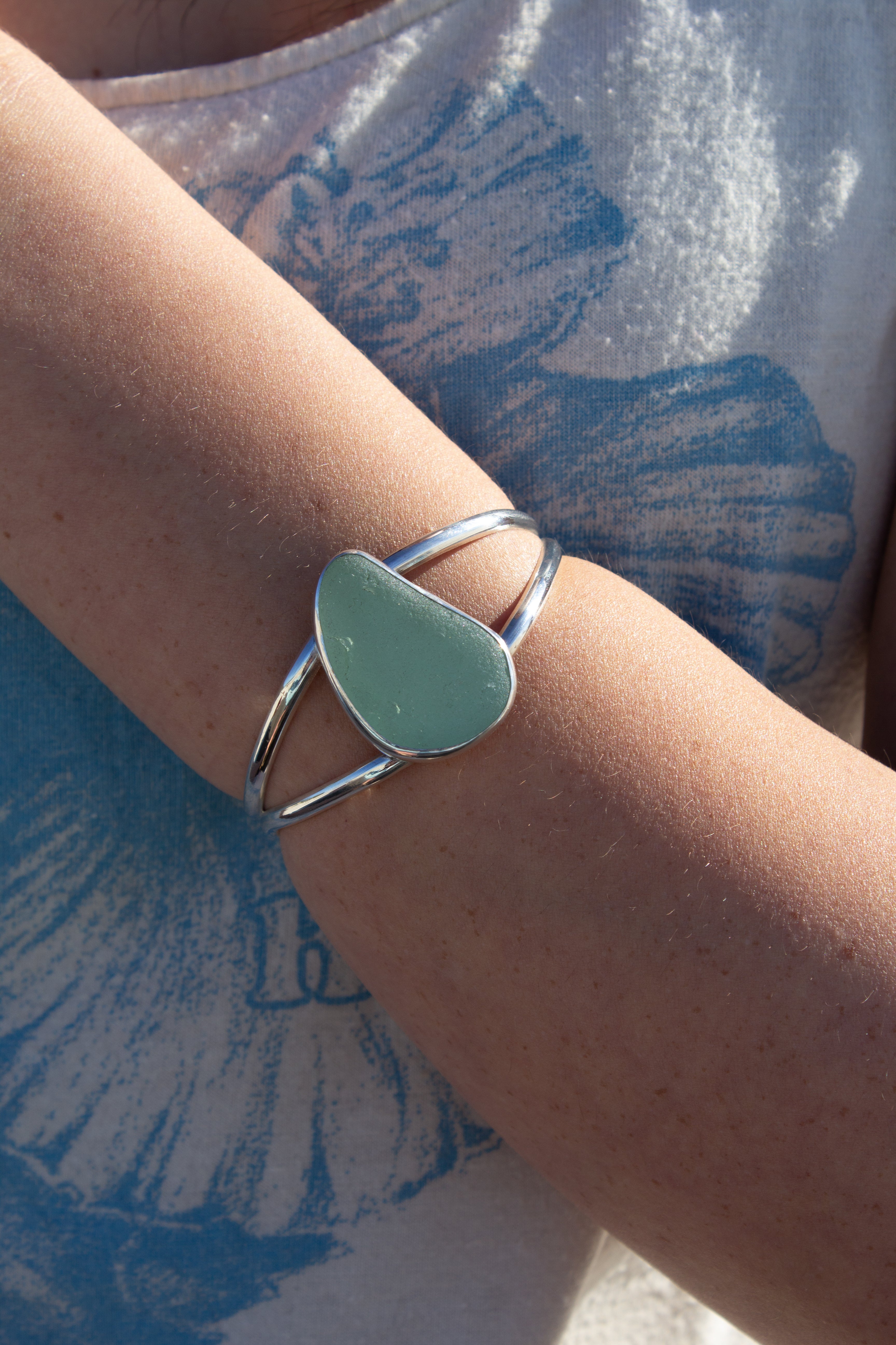 Turquoise Seaglass Oceanic Cuff ￼