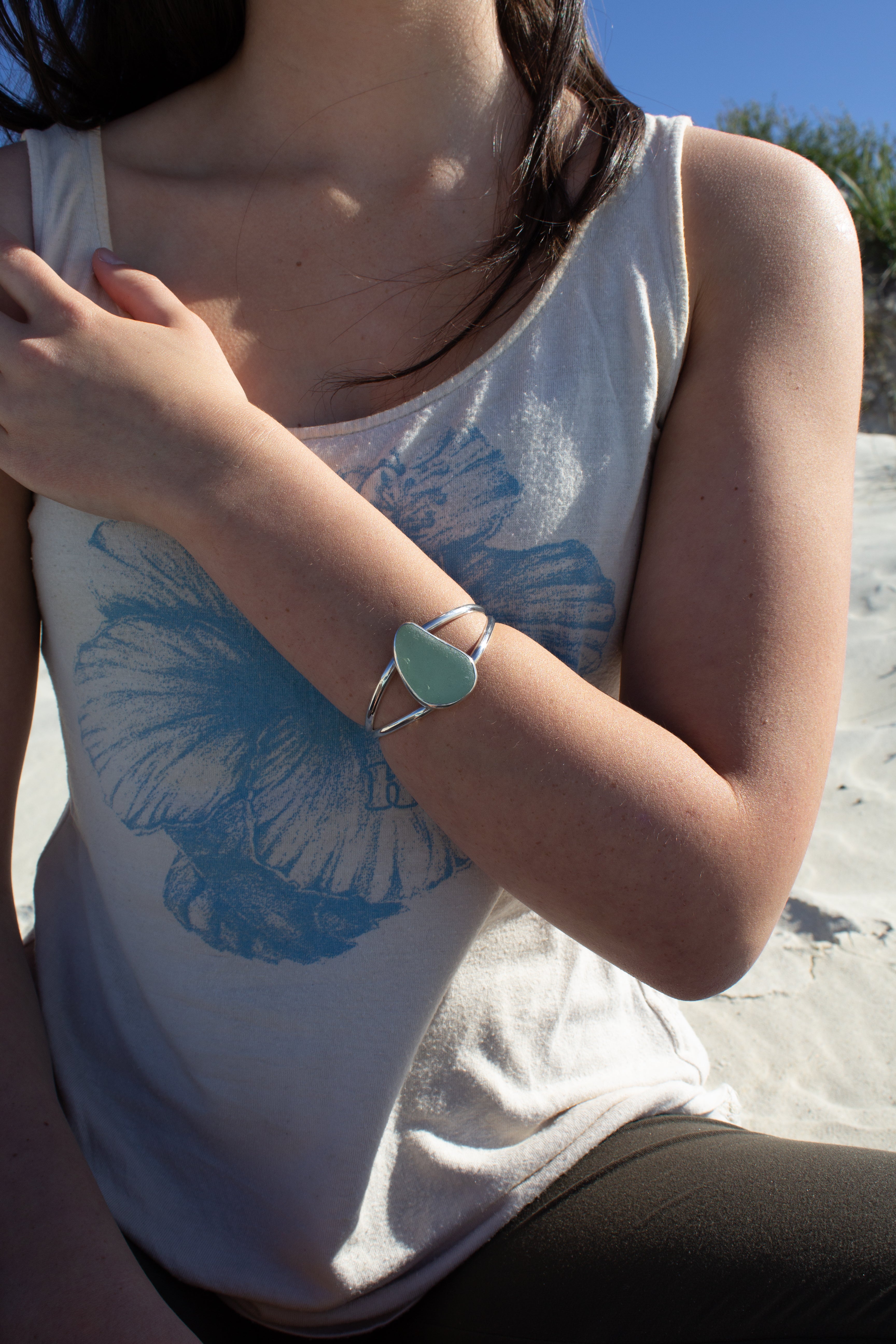 Turquoise Seaglass Oceanic Cuff ￼