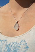 White Seaglass Pendant